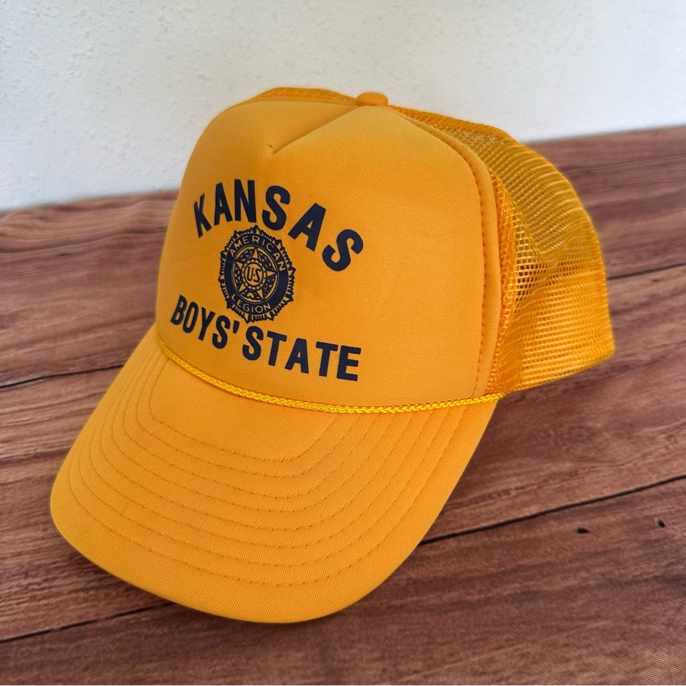 Vintage Nissun Golden Yellow Kansas Boys State Mesh Back Trucker Hat